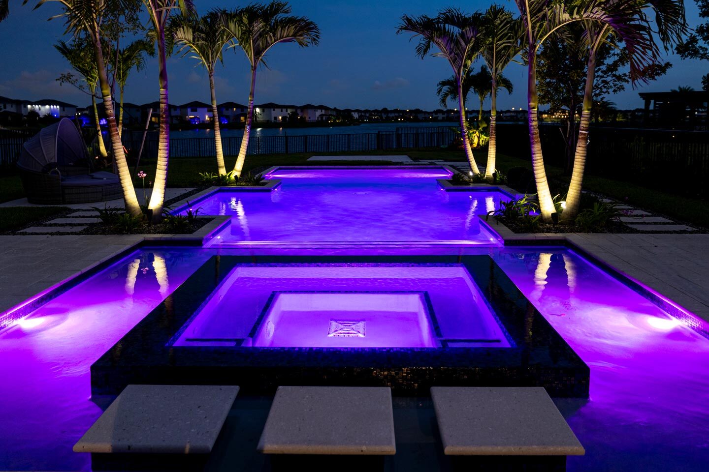 Swimming Night Pool